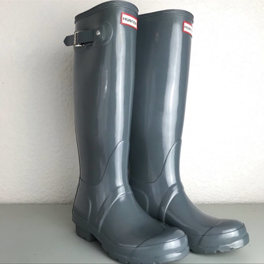 Hunter Original Tall Boot Wellies Gray Size 5 - Picture 4 of 5